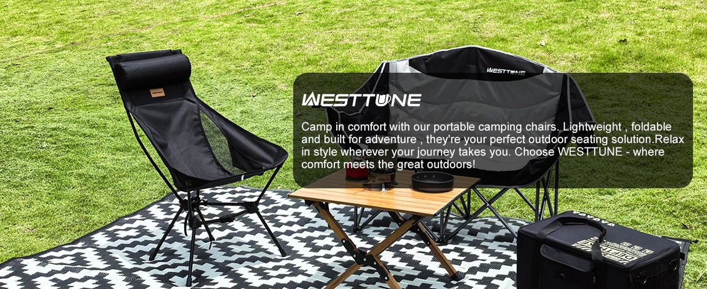 Westtune Camping Moon Chair Ultralight Folding Chair With Headrest For Outdoor Relaxation 6