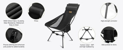 Westtune Camping Moon Chair Ultralight Folding Chair With Headrest For Outdoor Relaxation 8
