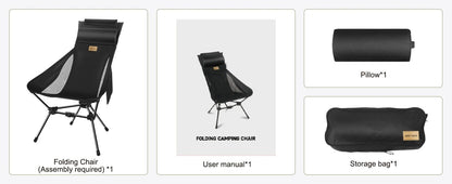 Westtune Camping Moon Chair Ultralight Folding Chair With Headrest For Outdoor Relaxation 9