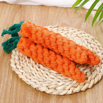 Carrot Knot Chew Rope Toy For Dogs  Cats  Durable Cotton Teething And Play Tug Toy 4