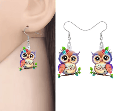 OwlCharm Big Eyes Dangle Earrings
