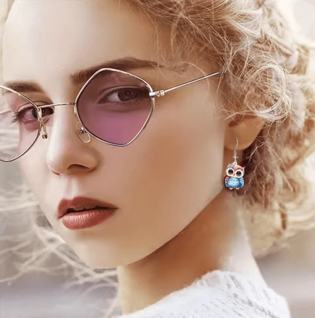 OwlCharm Big Eyes Dangle Earrings 1