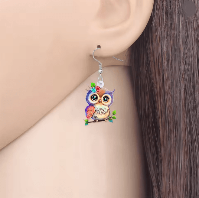 OwlCharm Big Eyes Dangle Earrings 2