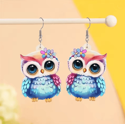 OwlCharm Big Eyes Dangle Earrings 3
