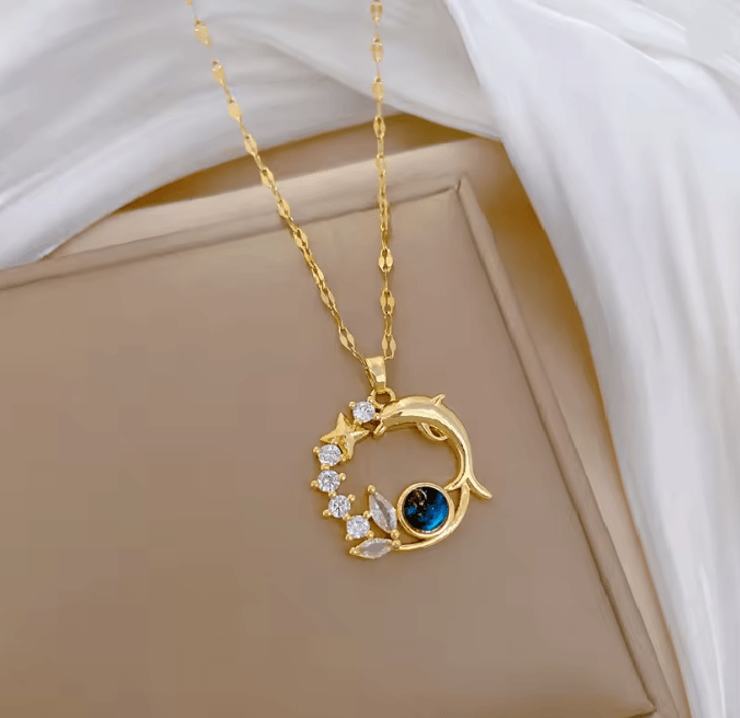 OceanOrbit Dolphin Pendant Necklace