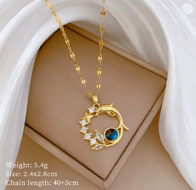 OceanOrbit Dolphin Pendant Necklace 2