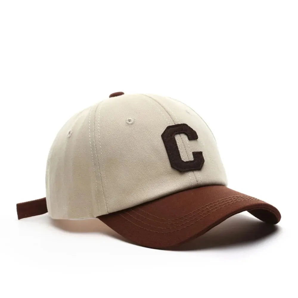 Fashion Baseball Cap For Women And Men Color Block Design Letter C Patch Summer Sun Visor 3