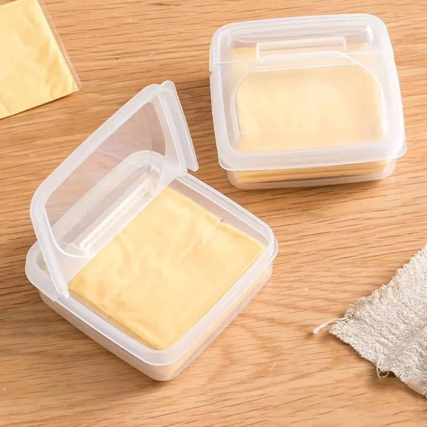FridgeReady Sliced Cheese Container  Clear Plastic Cheese Storage Box With Flip Lid 2