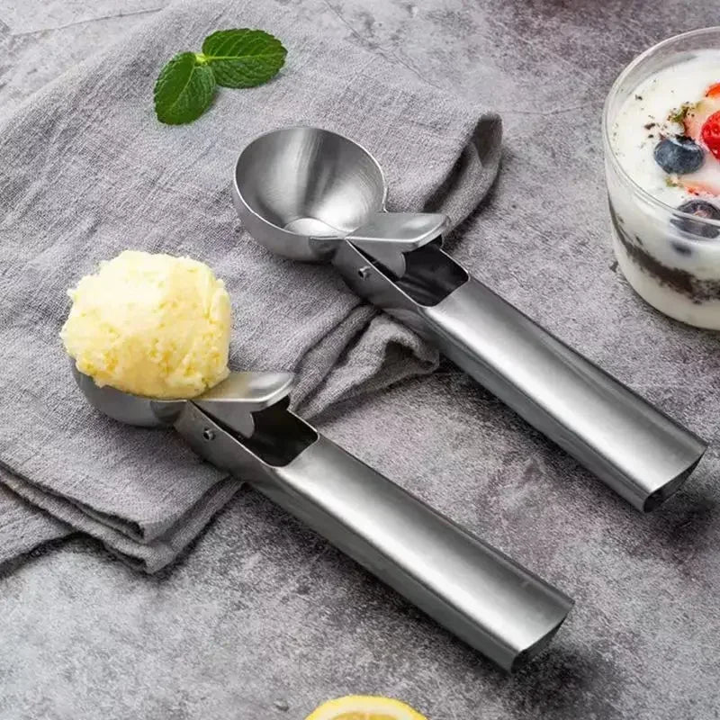 Multifunctional Ice Cream Scooper, Stainless Steel Dual-purpose Fruit Scoop, Kitchen Tool