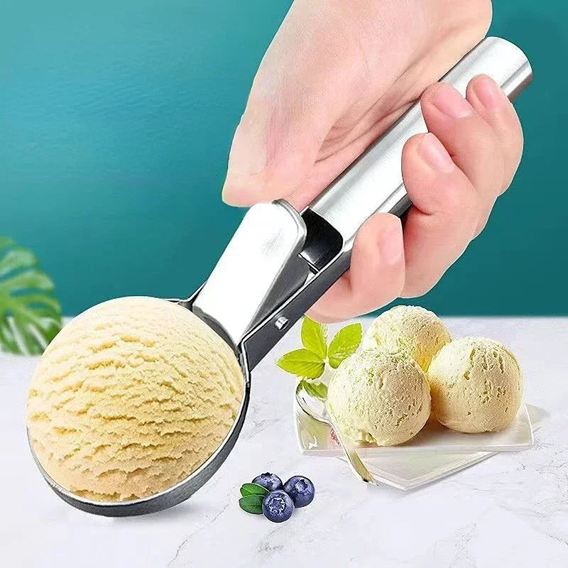Multifunctional Ice Cream Scooper Stainless Steel Dualpurpose Fruit Scoop Kitchen Tool 2