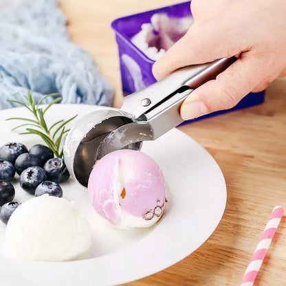 Multifunctional Ice Cream Scooper Stainless Steel Dualpurpose Fruit Scoop Kitchen Tool 3