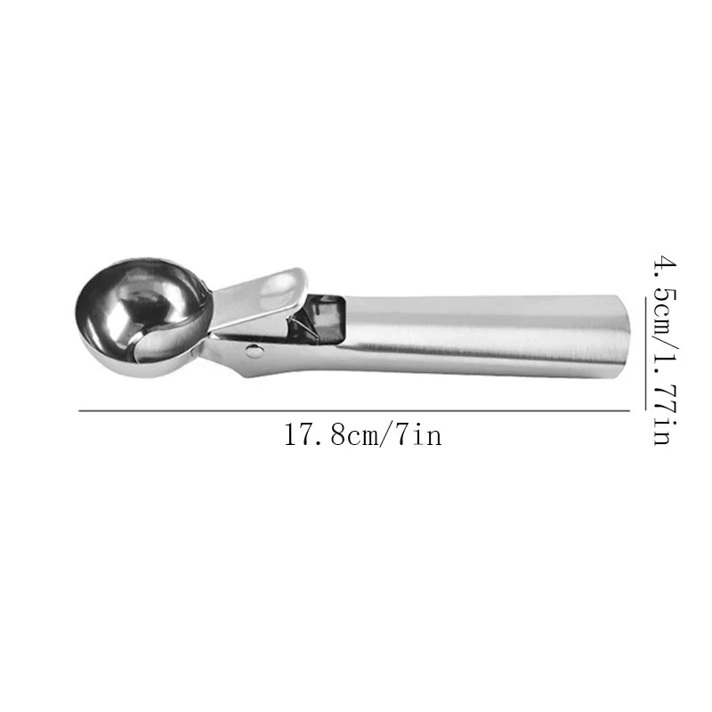 Multifunctional Ice Cream Scooper Stainless Steel Dualpurpose Fruit Scoop Kitchen Tool 5