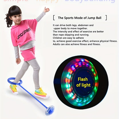 Children Flashing Jump Ring Sports Bouncing Ball, Fold able Flashing Ball for Kids and Adults, Skill Game Toy