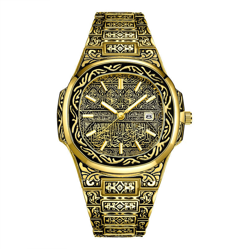 Mens Analog Wristwatch Vintage Quartz Watch Stainless Steel Strap 1