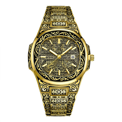 Mens Analog Wristwatch Vintage Quartz Watch Stainless Steel Strap 1
