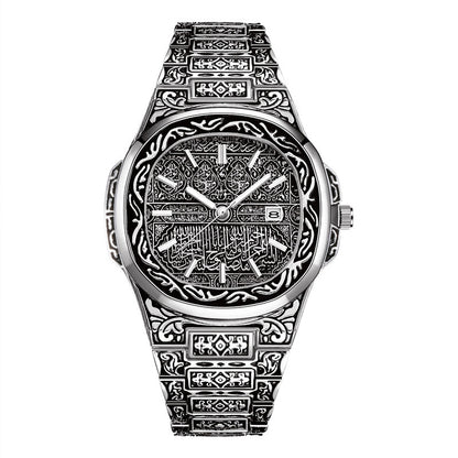 Mens Analog Wristwatch Vintage Quartz Watch Stainless Steel Strap 3