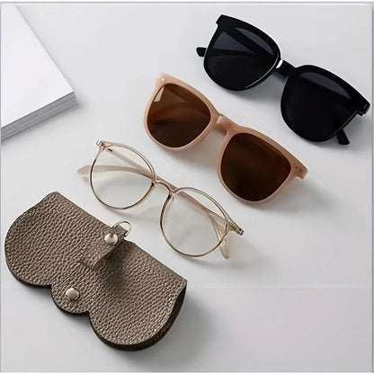LuxeShield Litchi Travel Glasses Holder  Protective PU Leather Case For Sunglasses  Reading Glasses 3