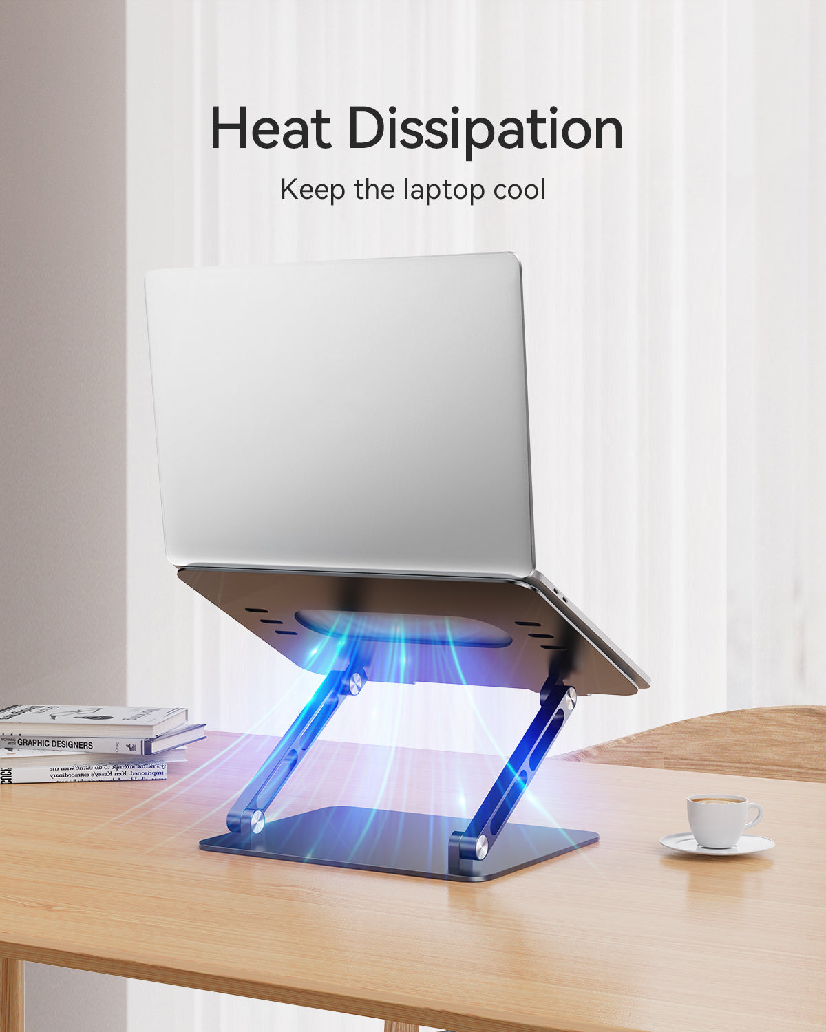 Ergonomic Adjustable Laptop Stand For Desk Aluminum Riser For Notebook Sturdy Laptop Stand 5