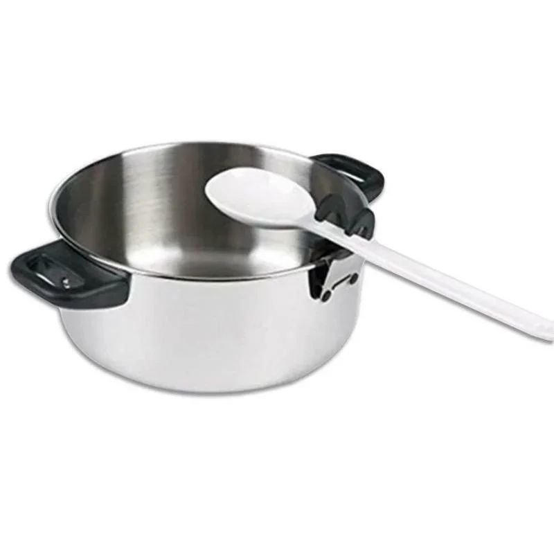 SmartGrip ClipOn Pot Spoon  Utensil Holder  HeatResistant Silicone Pot Clip For Clean Tidy Cooking 3