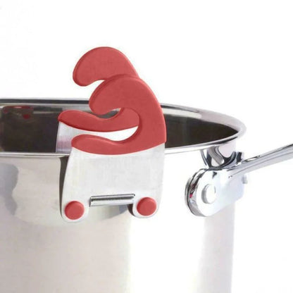 SmartGrip ClipOn Pot Spoon  Utensil Holder  HeatResistant Silicone Pot Clip For Clean Tidy Cooking 5