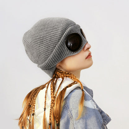 Knitted Ski Mask Cap Outdoor Winter Warm Cycling Beanie Hat For Women And Men Windproof 2