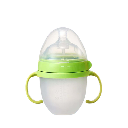 NanoSilicone Baby Bottle With Handle BreastmilkLike Design Soft Milk Pull Perfect For Sensitive Bab 8