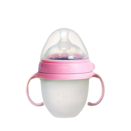 NanoSilicone Baby Bottle With Handle BreastmilkLike Design Soft Milk Pull Perfect For Sensitive Bab 7