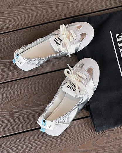 New Womens Lace Up Sport Shoes Summer Casual Sneakers Cozy Shallow Ballet Flats 6