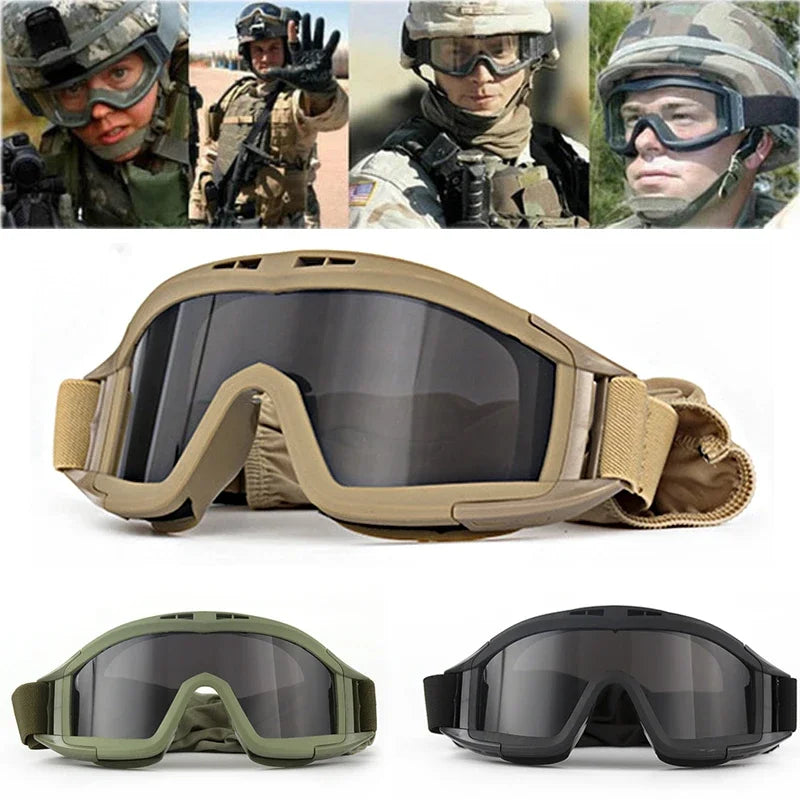 New Air Soft Tactical Goggles, Wind Proof Dust Proof Motorcycle Glasses