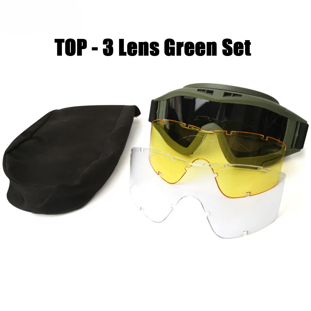 New Air Soft Tactical Goggles Wind Proof Dust Proof Motorcycle Glasses 8