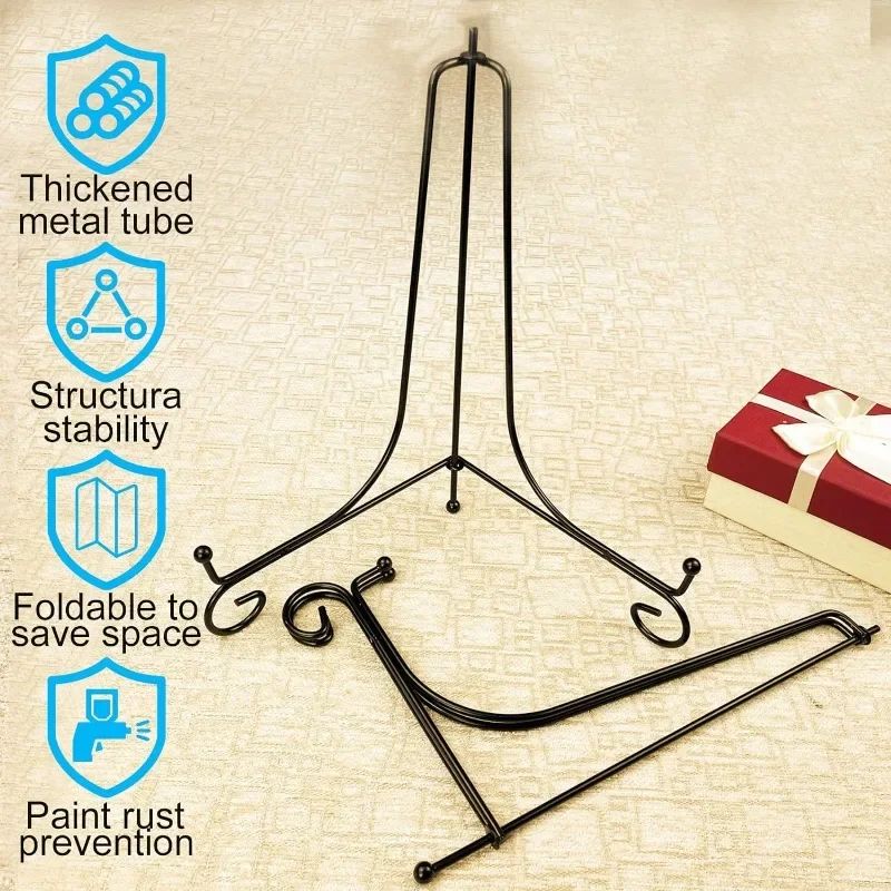 Elegant Iron Display Stand  Compact Book Photo  Plate Holder 1