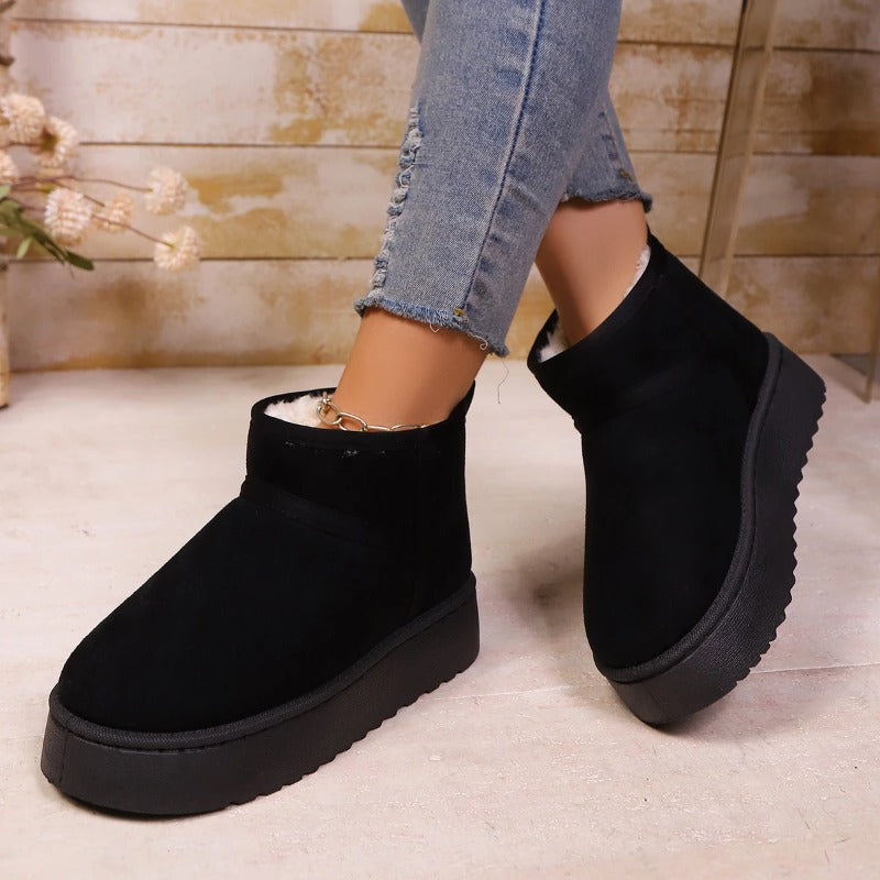 New Winter Warm Boots For Women Fashion Short Shoes With Real Sheepskin Wool Fur Snow Boots Comfort 4
