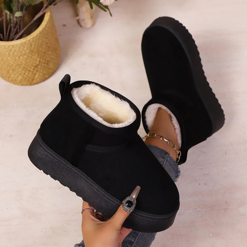 New Winter Warm Boots For Women Fashion Short Shoes With Real Sheepskin Wool Fur Snow Boots Comfort 1
