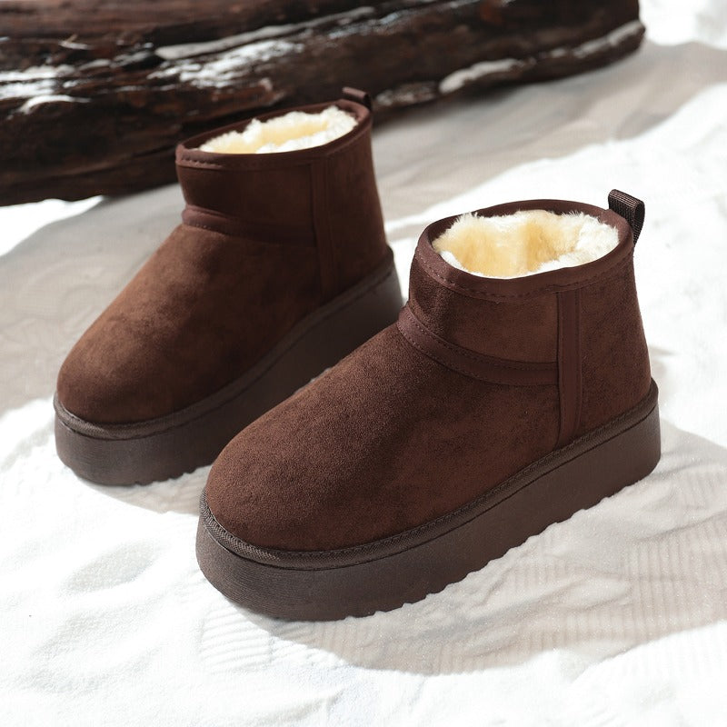 New Winter Warm Boots For Women Fashion Short Shoes With Real Sheepskin Wool Fur Snow Boots Comfort 3