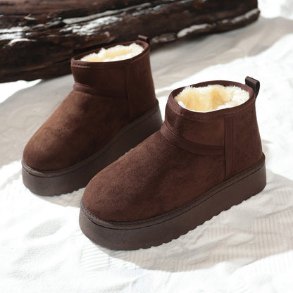 New Winter Warm Boots For Women Fashion Short Shoes With Real Sheepskin Wool Fur Snow Boots Comfort 3