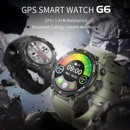 AURAFIT G6 GPS Compass Smartwatch With Display GPS Compass Sport Fitness Tracker Swimming BT Call F