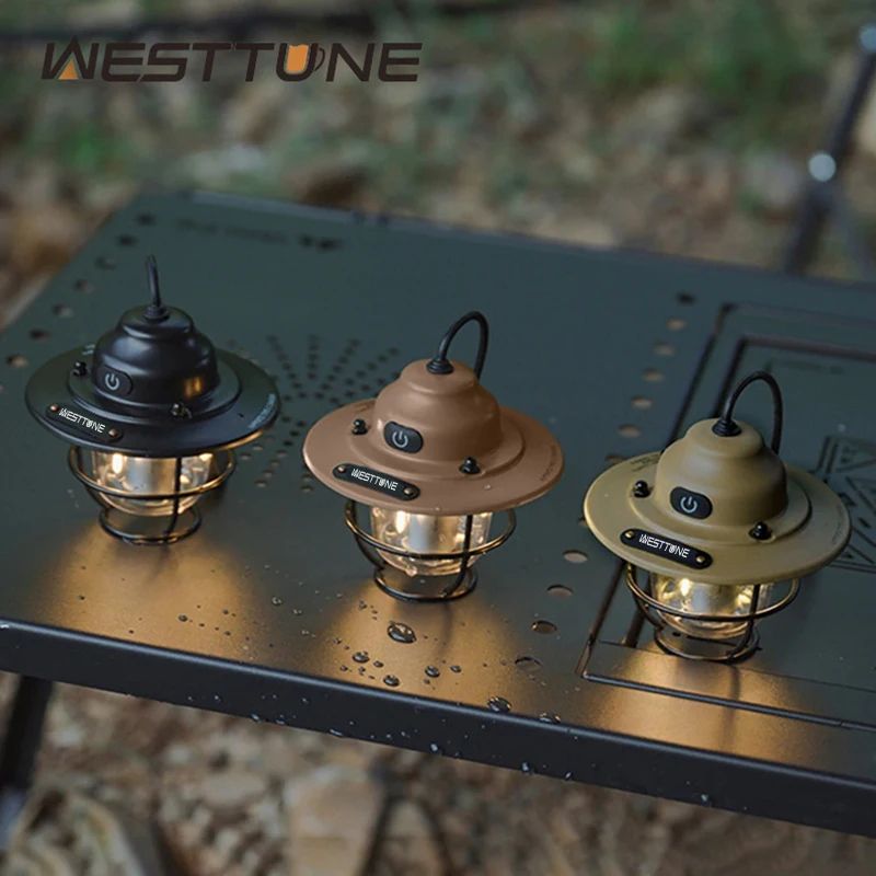 Portable Retro Camping Lantern Waterproof Dimmable Hanging Tent Light