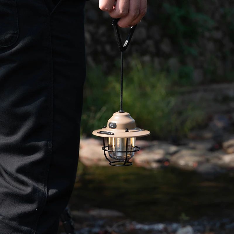 Portable Retro Camping Lantern Waterproof Dimmable Hanging Tent Light 5