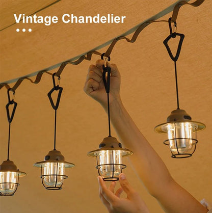 Portable Retro Camping Lantern Waterproof Dimmable Hanging Tent Light 6