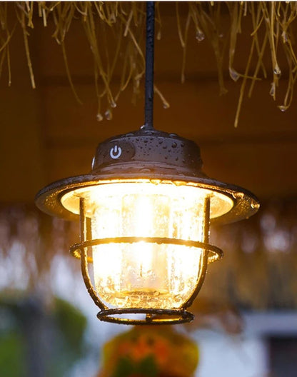 Portable Retro Camping Lantern Waterproof Dimmable Hanging Tent Light 13