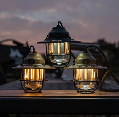 Portable Retro Camping Lantern Waterproof Dimmable Hanging Tent Light 18