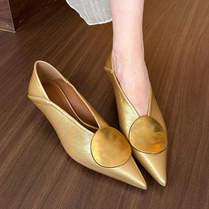 Designer Luxury Women Heeled Shoes, Sexy Pumps with Pointed Toe, Low Heels Summer Fashion Elegant