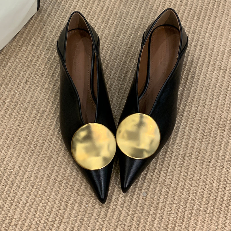 Designer Luxury Women Heeled Shoes Sexy Pumps With Pointed Toe Low Heels Summer Fashion Elegant 6