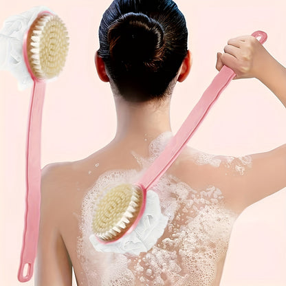 Soft Body Scrubber, Long Handle Bath Brush, Exfoliating Scrub, Skin Massager, Cleaning Brush, Bathroom Accessories