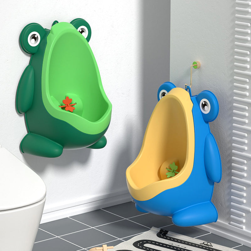 Vertical Urinal Potty for Toddler Boys Cartoon Frog Shape Wall-Mounted Pee Training Stand