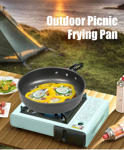 Westtune Camping Frying Pan Portable Aluminum Outdoor Cookware With Foldable Handle 6
