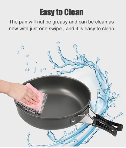 Westtune Camping Frying Pan Portable Aluminum Outdoor Cookware With Foldable Handle 7