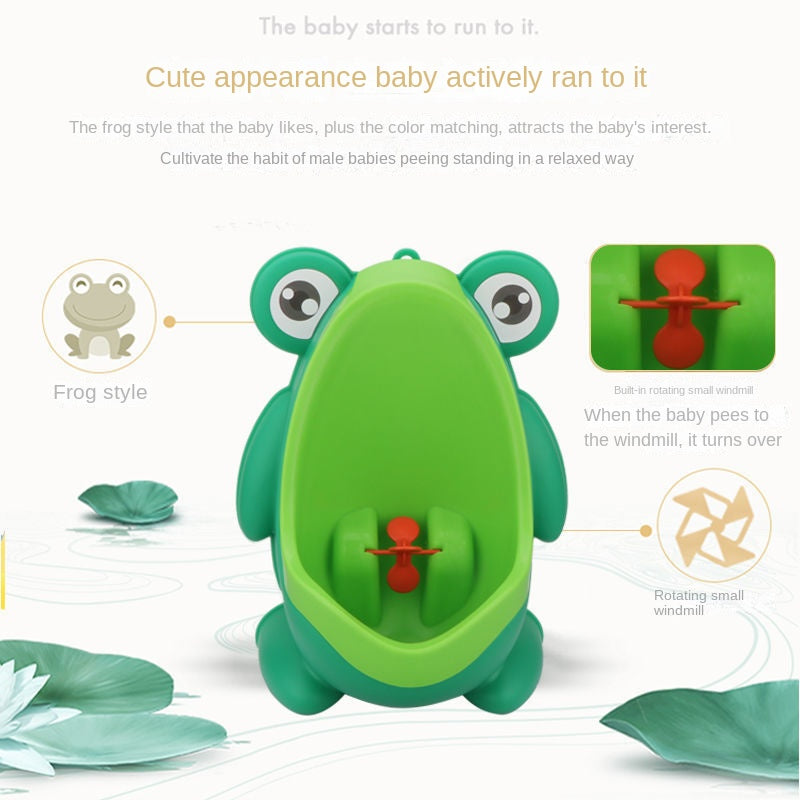 Vertical Urinal Potty For Toddler Boys Cartoon Frog Shape WallMounted Pee Training Stand 2