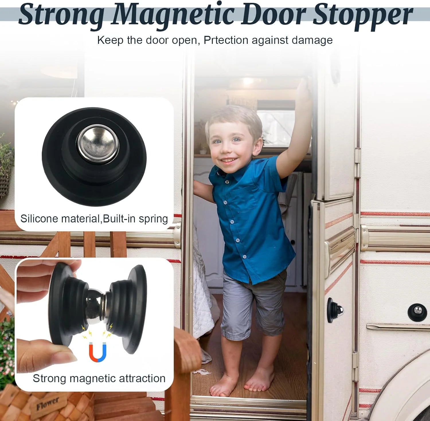 RV Door Stop Retaining Catch Magnetic Kitchen Door Latch For Camper 1