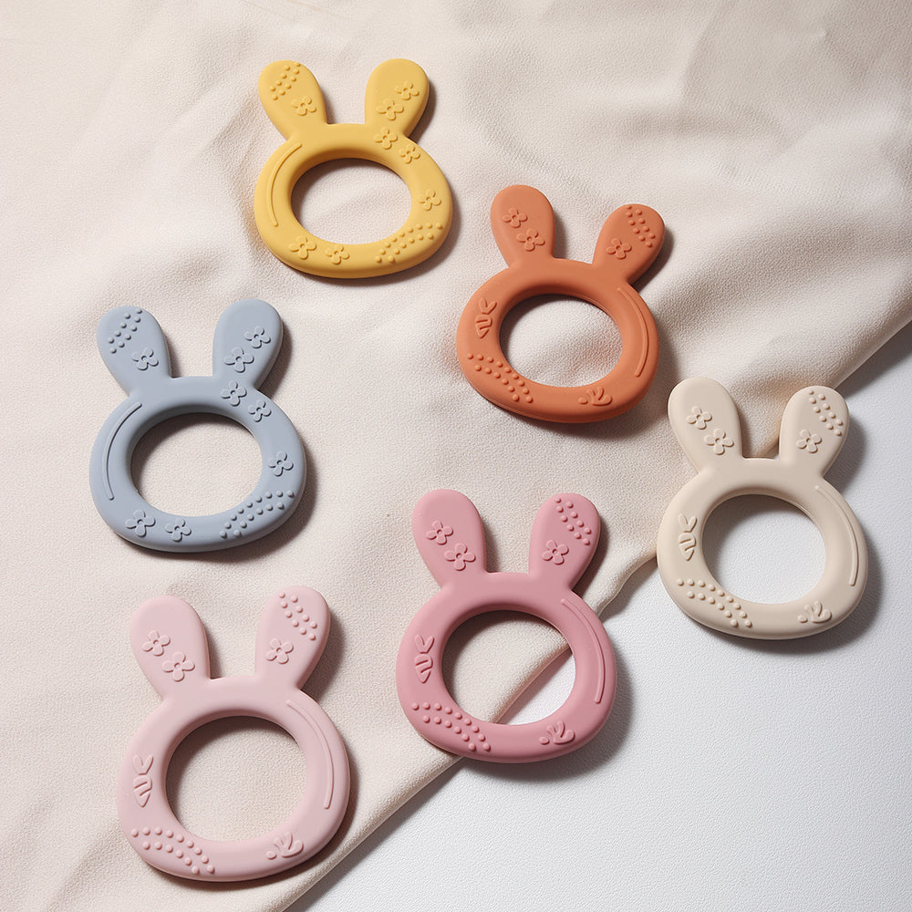 Carrot Bunny Shape Silicone Teether For Babies New Sensory Teething Toy Kids Educational Toy 1